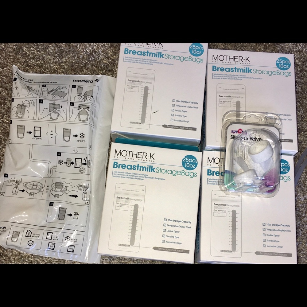 125 breast milk bags/new duckbills